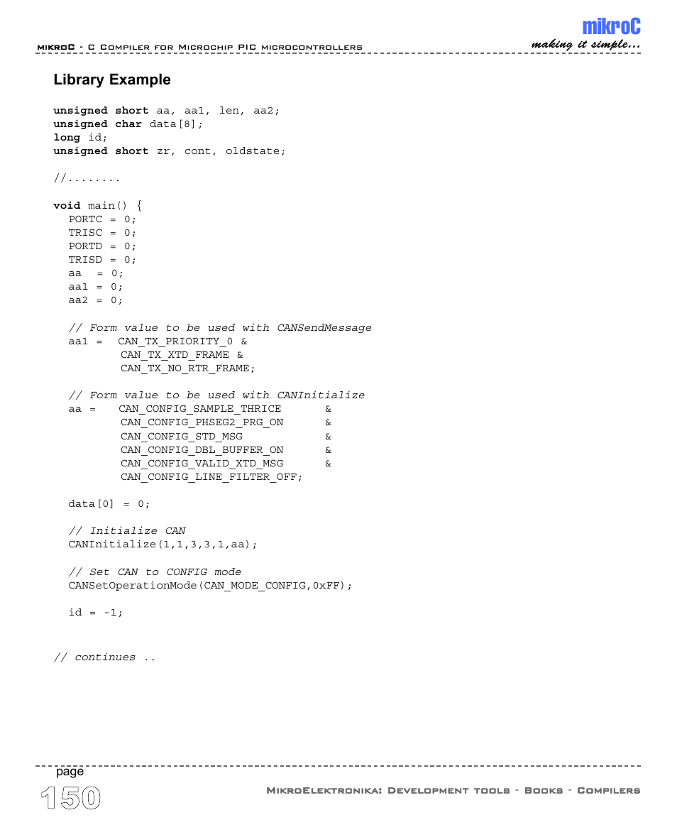 Mikroc, Library example | ABL electronic PIC Microcontrollers PIC16 User Manual | Page 158 / 312