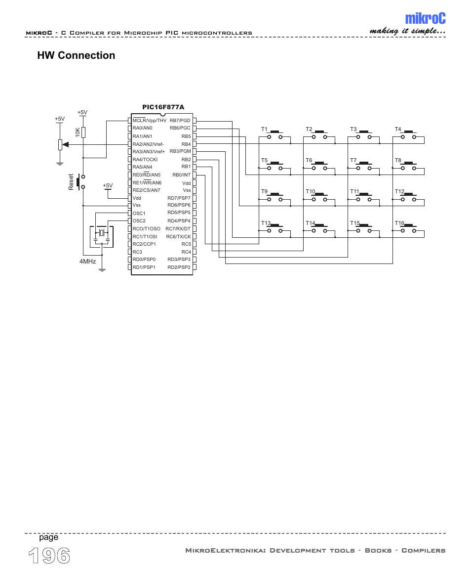 Mikroc, Hw connection, Making it simple | Page | ABL electronic PIC Microcontrollers PIC16 User Manual | Page 204 / 312