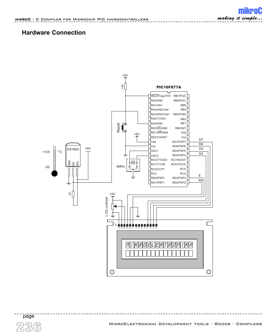 Mikroc, Hardware connection, Making it simple | Page | ABL electronic PIC Microcontrollers PIC16 User Manual | Page 244 / 312