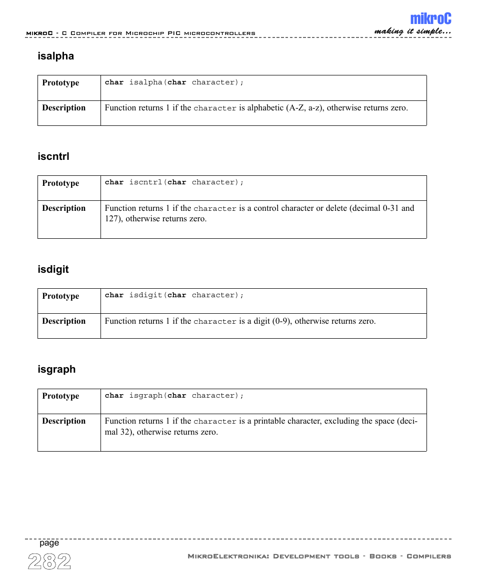 Mikroc | ABL electronic PIC Microcontrollers PIC16 User Manual | Page 290 / 312