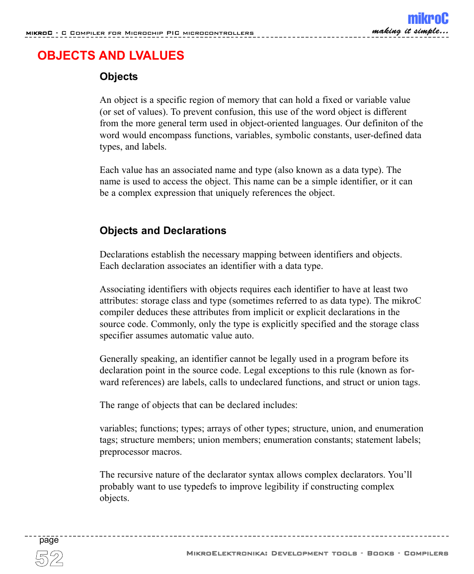 Objects, Mikroc | ABL electronic PIC Microcontrollers PIC16 User Manual | Page 60 / 312