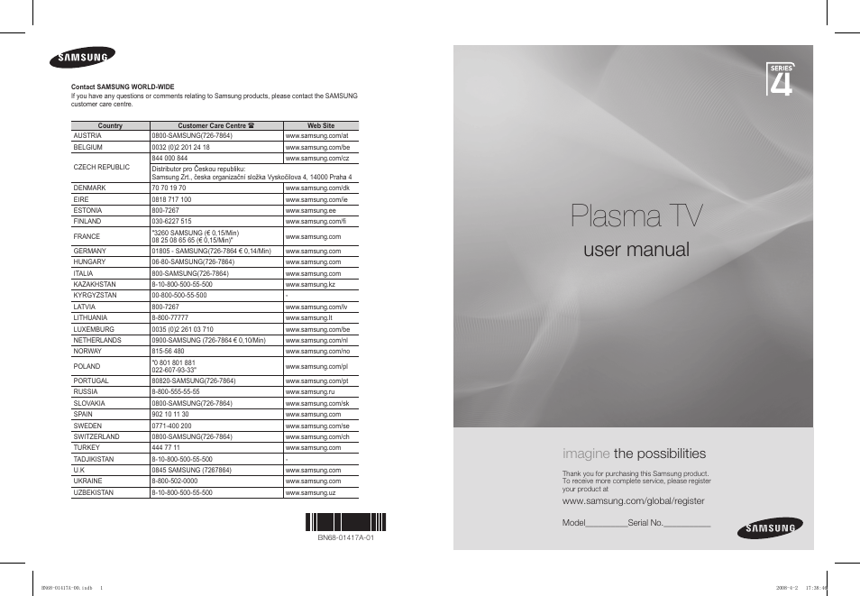 Samsung PS50A451P1 User Manual | 483 pages