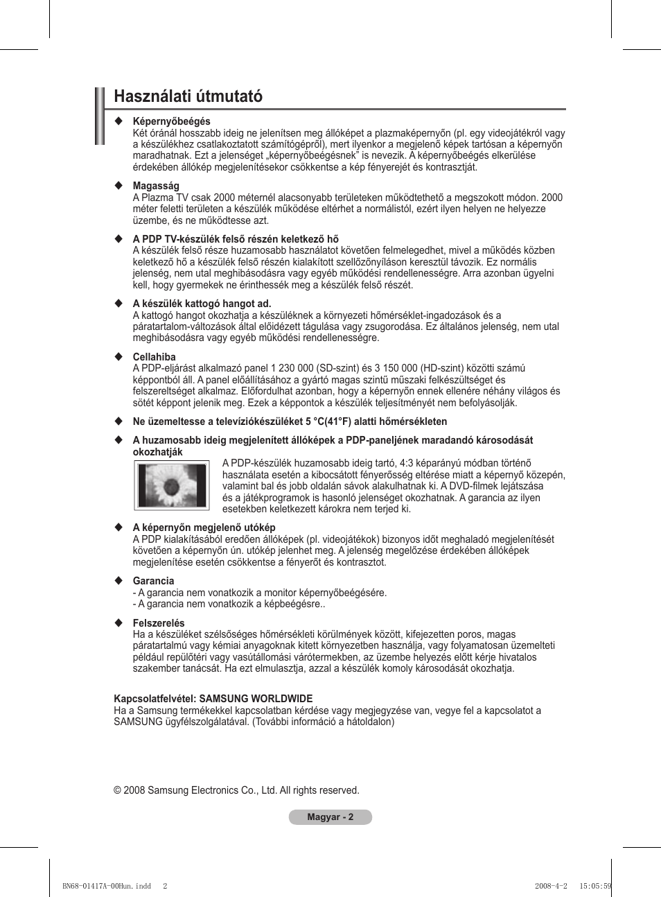 Használati útmutató | Samsung PS50A451P1 User Manual | Page 284 / 483