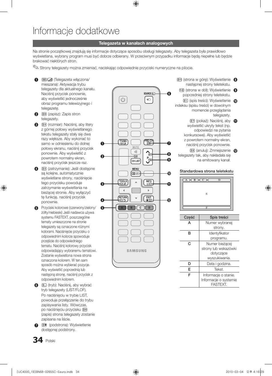 Informacje dodatkowe | Samsung UE32C4000PW User Manual | Page 118 / 421