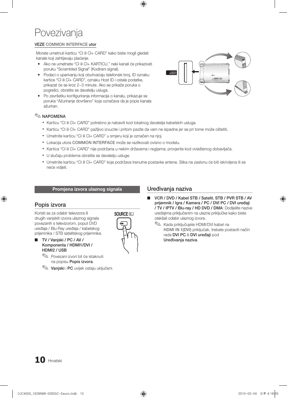Povezivanja | Samsung UE32C4000PW User Manual | Page 220 / 421