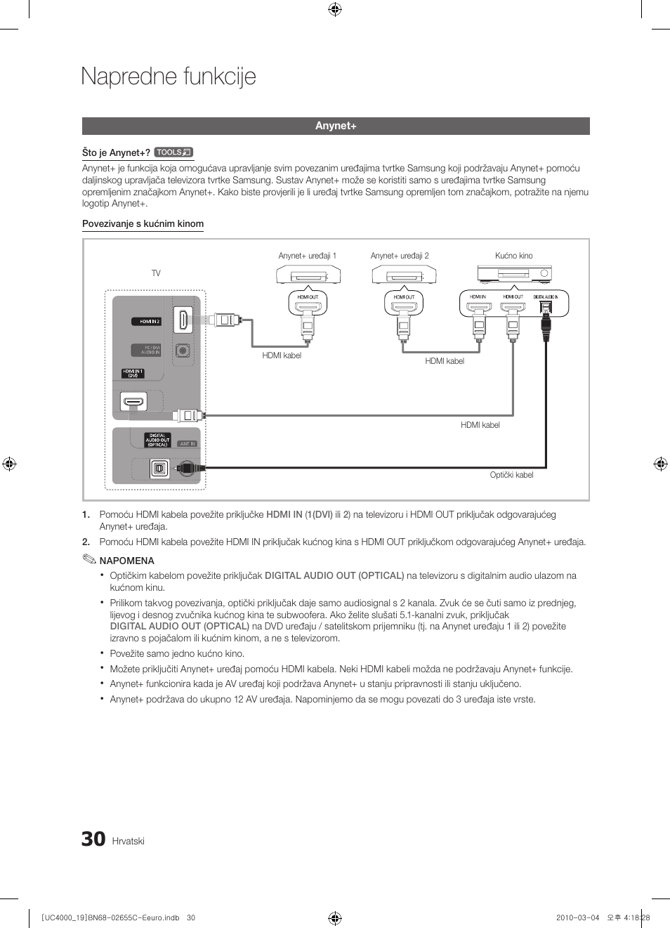 Napredne funkcije | Samsung UE32C4000PW User Manual | Page 240 / 421