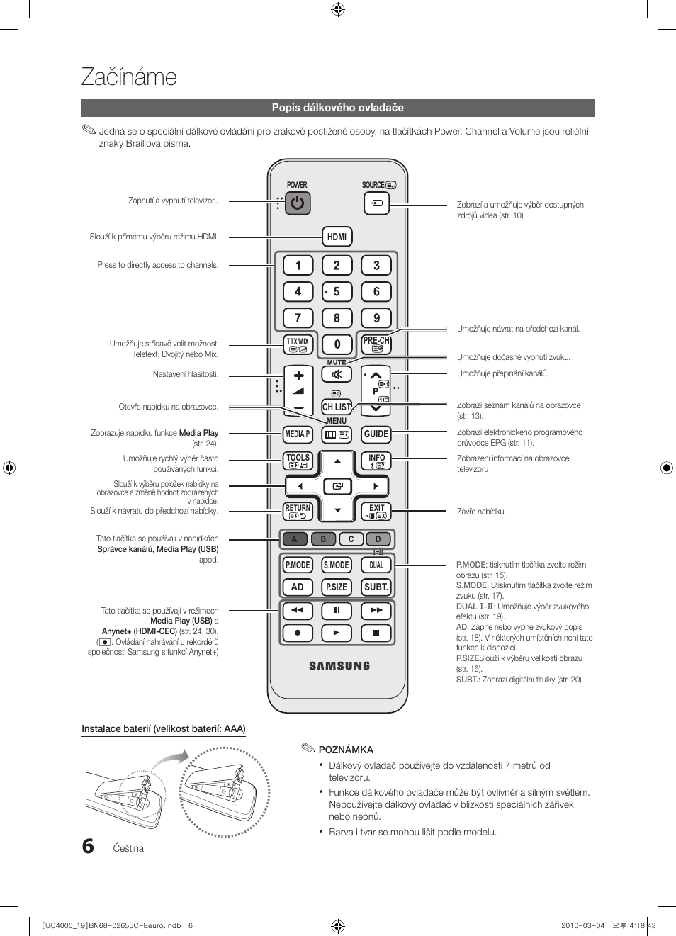 Začínáme | Samsung UE32C4000PW User Manual | Page 258 / 421