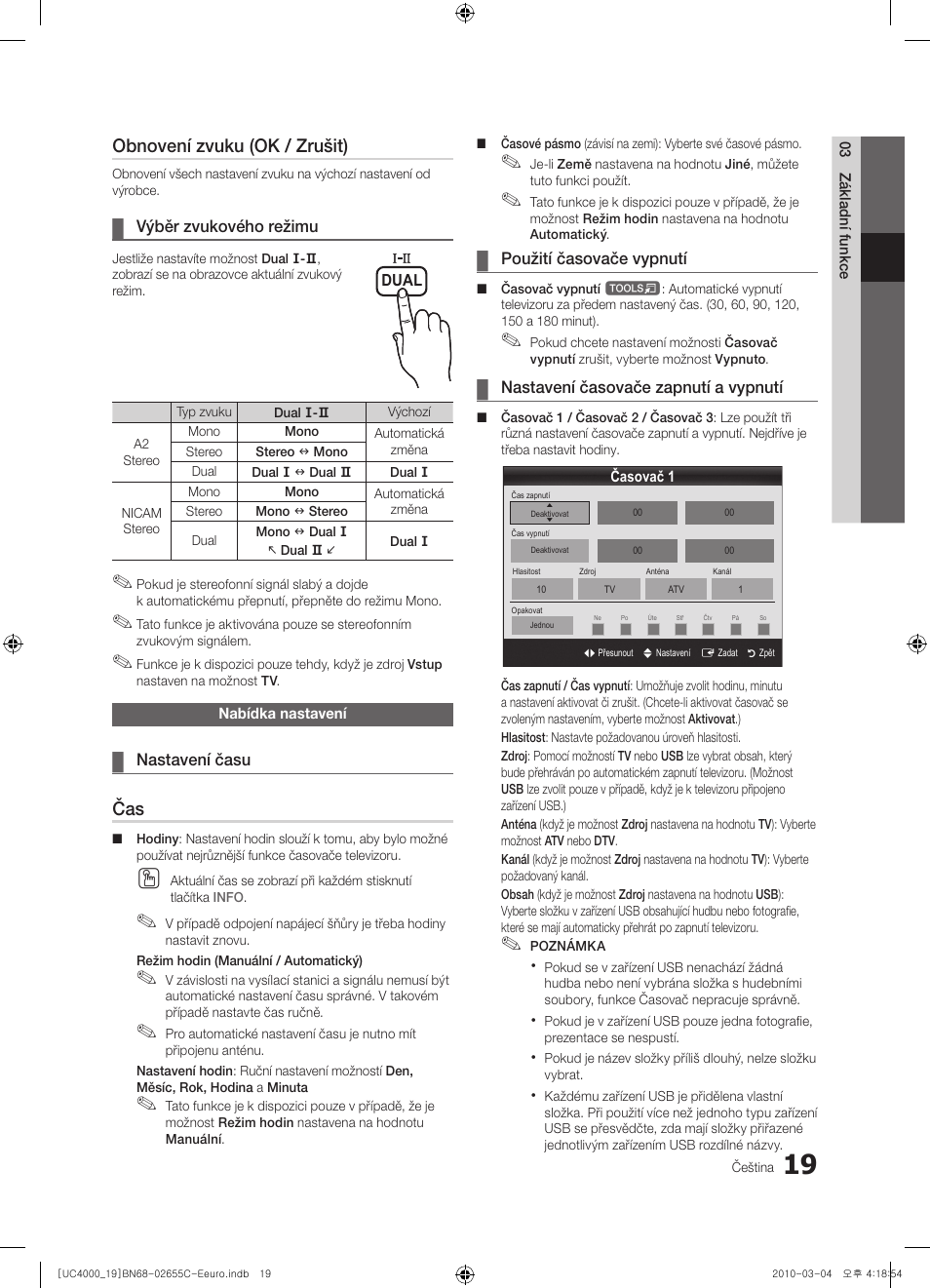 Obnovení zvuku (ok / zrušit) | Samsung UE32C4000PW User Manual | Page 271 / 421