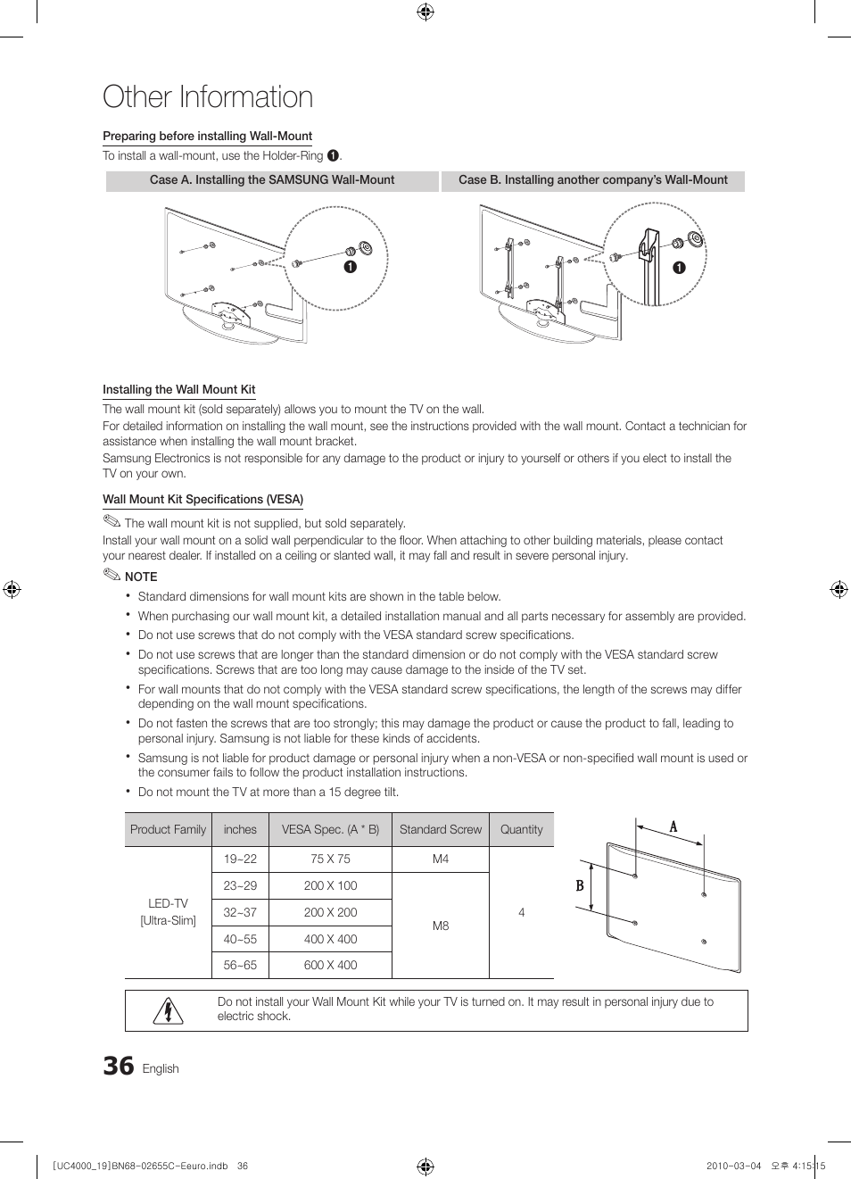 Other information | Samsung UE32C4000PW User Manual | Page 36 / 421