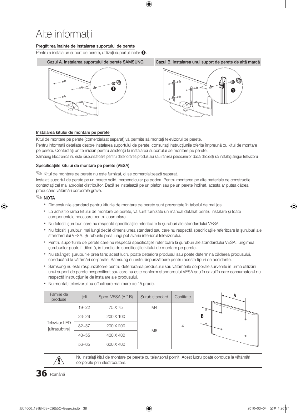 Alte informaţii | Samsung UE32C4000PW User Manual | Page 372 / 421