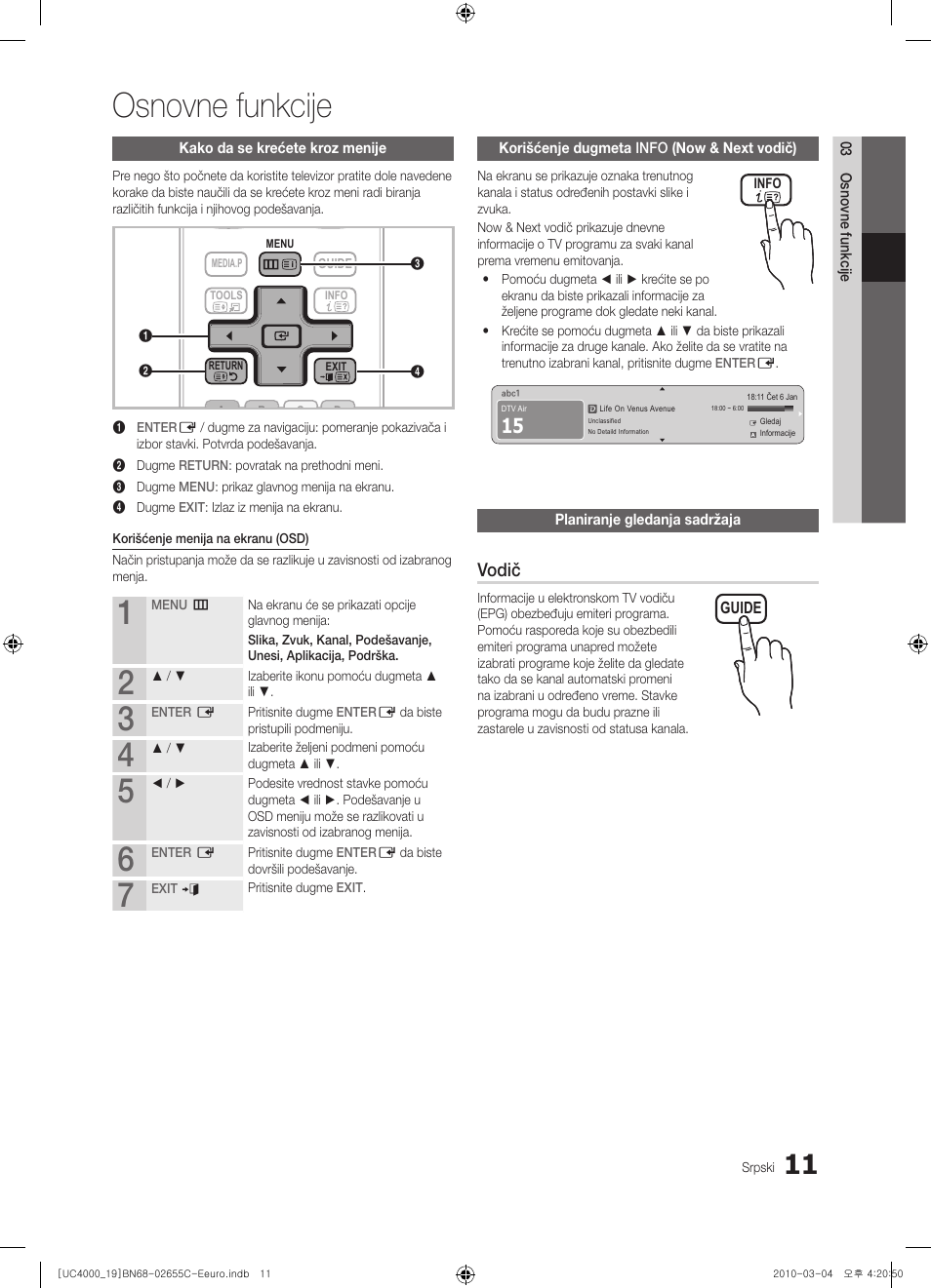 Osnovne funkcije, Vodič | Samsung UE32C4000PW User Manual | Page 389 / 421