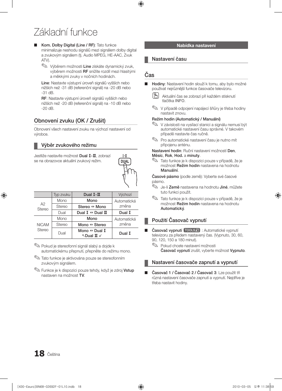 Základní funkce | Samsung PS42C430A1W User Manual | Page 258 / 401