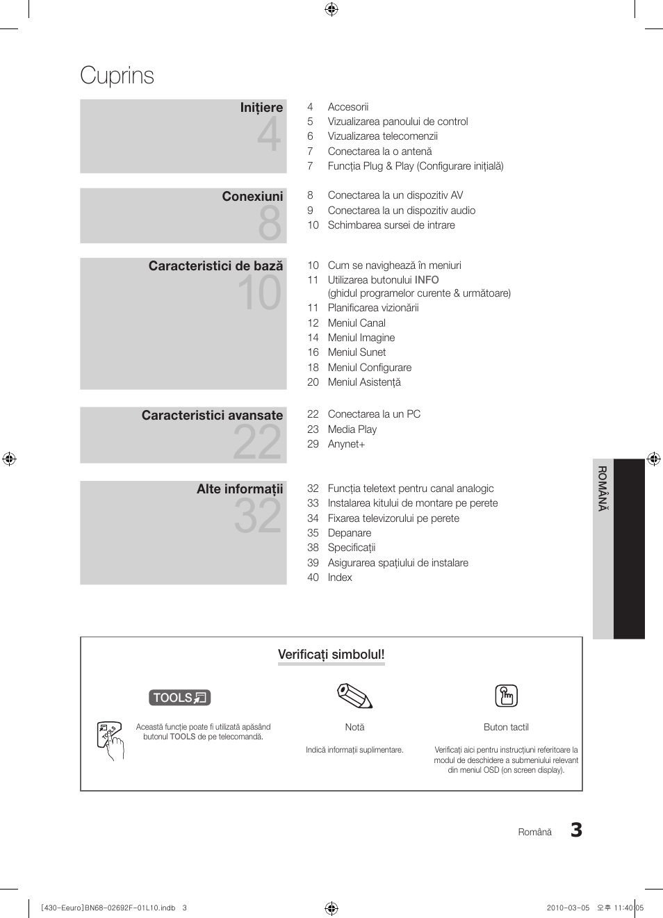 Cuprins | Samsung PS42C430A1W User Manual | Page 323 / 401