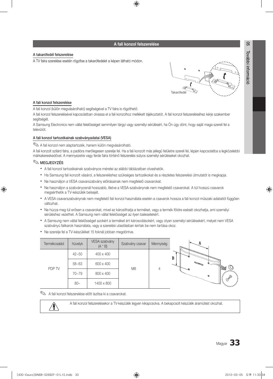 Samsung PS42C430A1W User Manual | Page 73 / 401