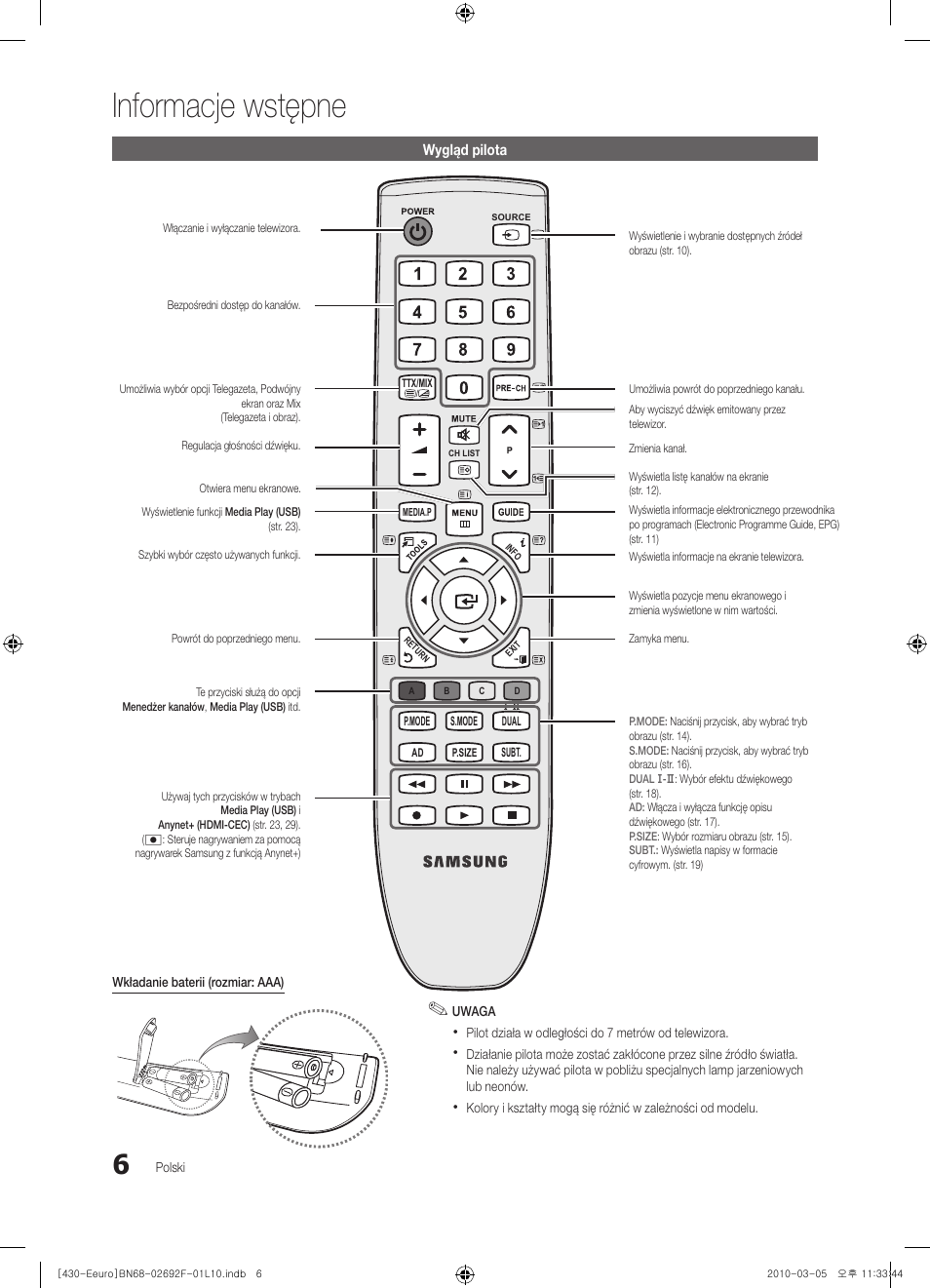 Informacje wstępne | Samsung PS42C430A1W User Manual | Page 86 / 401