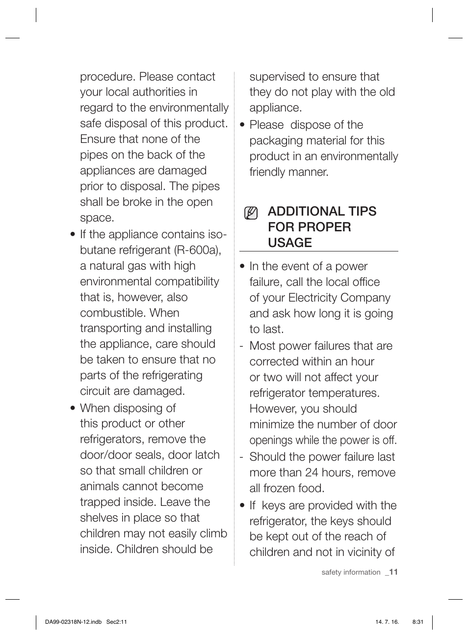 Additional tips for proper usage | Samsung RSH5ZL2A User Manual | Page 11 / 276