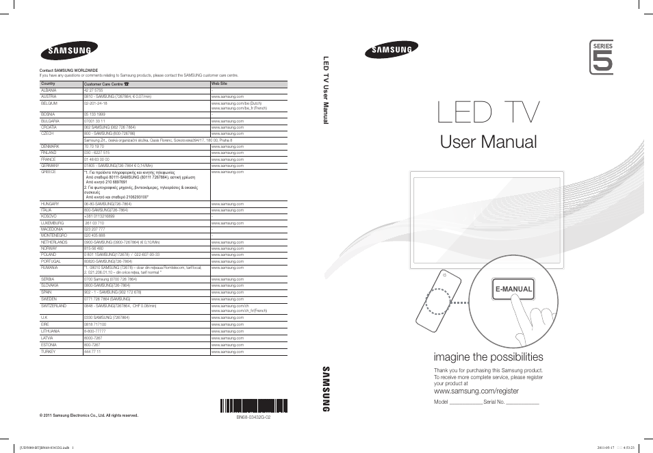 Samsung UE40D5000PW User Manual | 163 pages