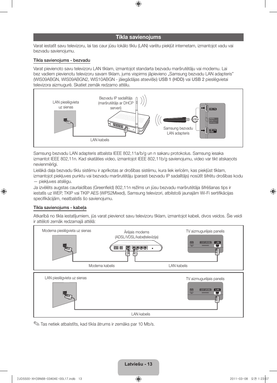 Tīkla savienojums | Samsung UE32D5500RW User Manual | Page 273 / 340