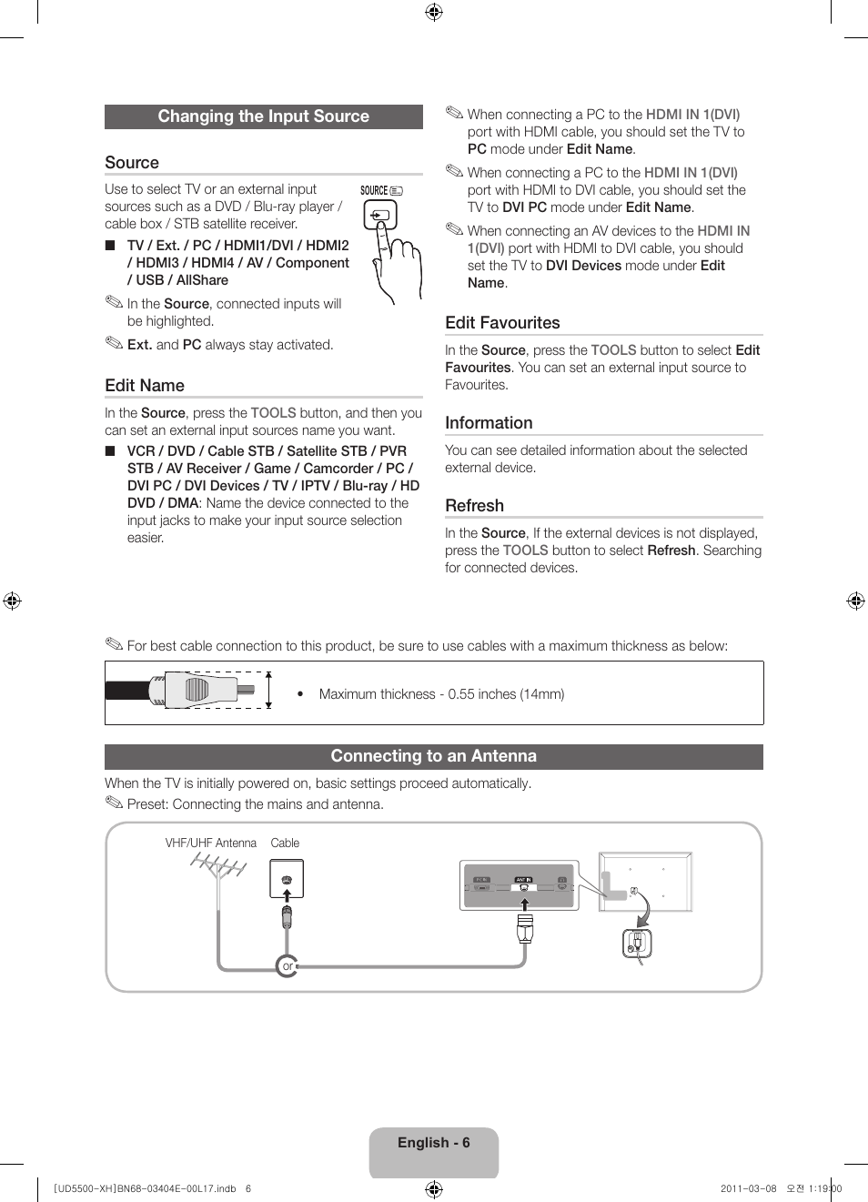 Samsung UE32D5500RW User Manual | Page 6 / 340
