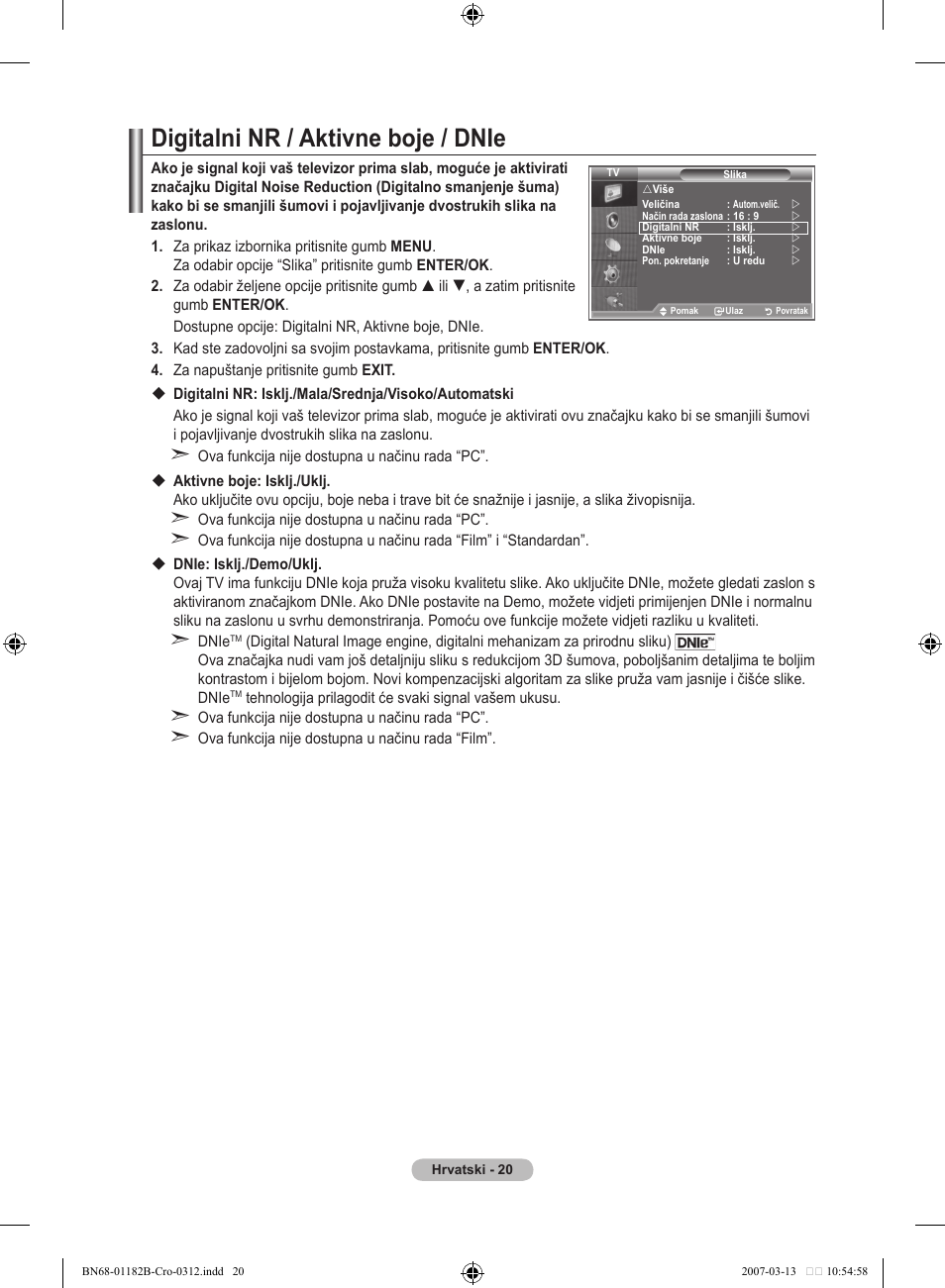 Digitalni nr / aktivne boje / dnie | Samsung LE37S86BD User Manual | Page 312 / 524