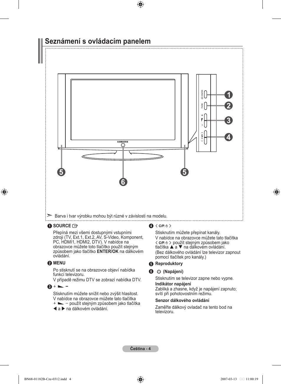 Seznámení s ovládacím panelem | Samsung LE37S86BD User Manual | Page 354 / 524