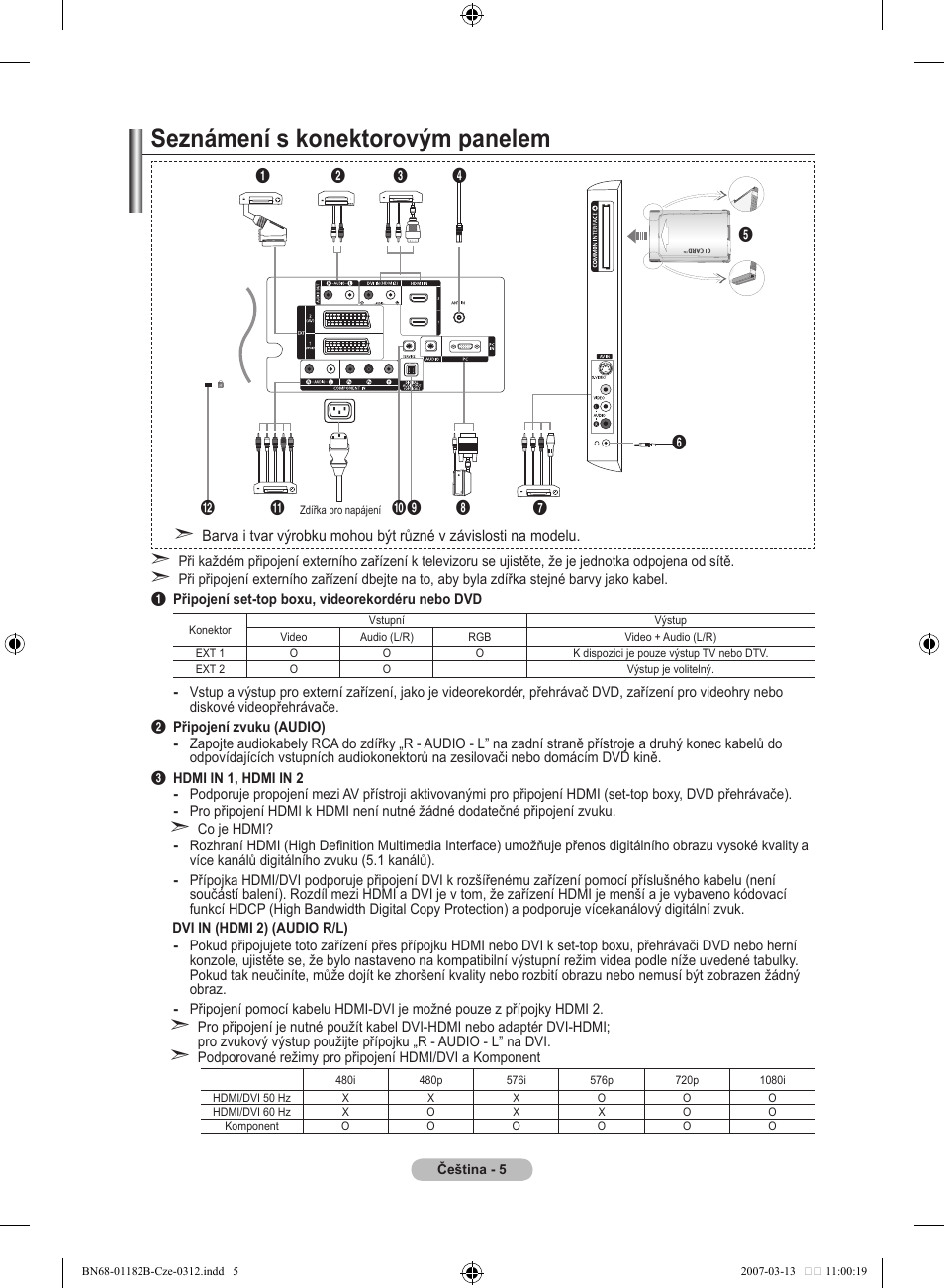 Seznámení s konektorovým panelem | Samsung LE37S86BD User Manual | Page 355 / 524