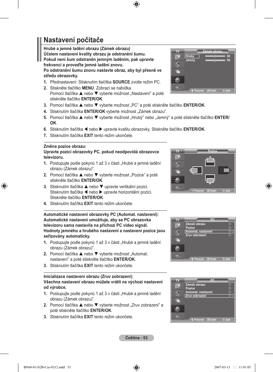 Nastavení počítače | Samsung LE37S86BD User Manual | Page 403 / 524