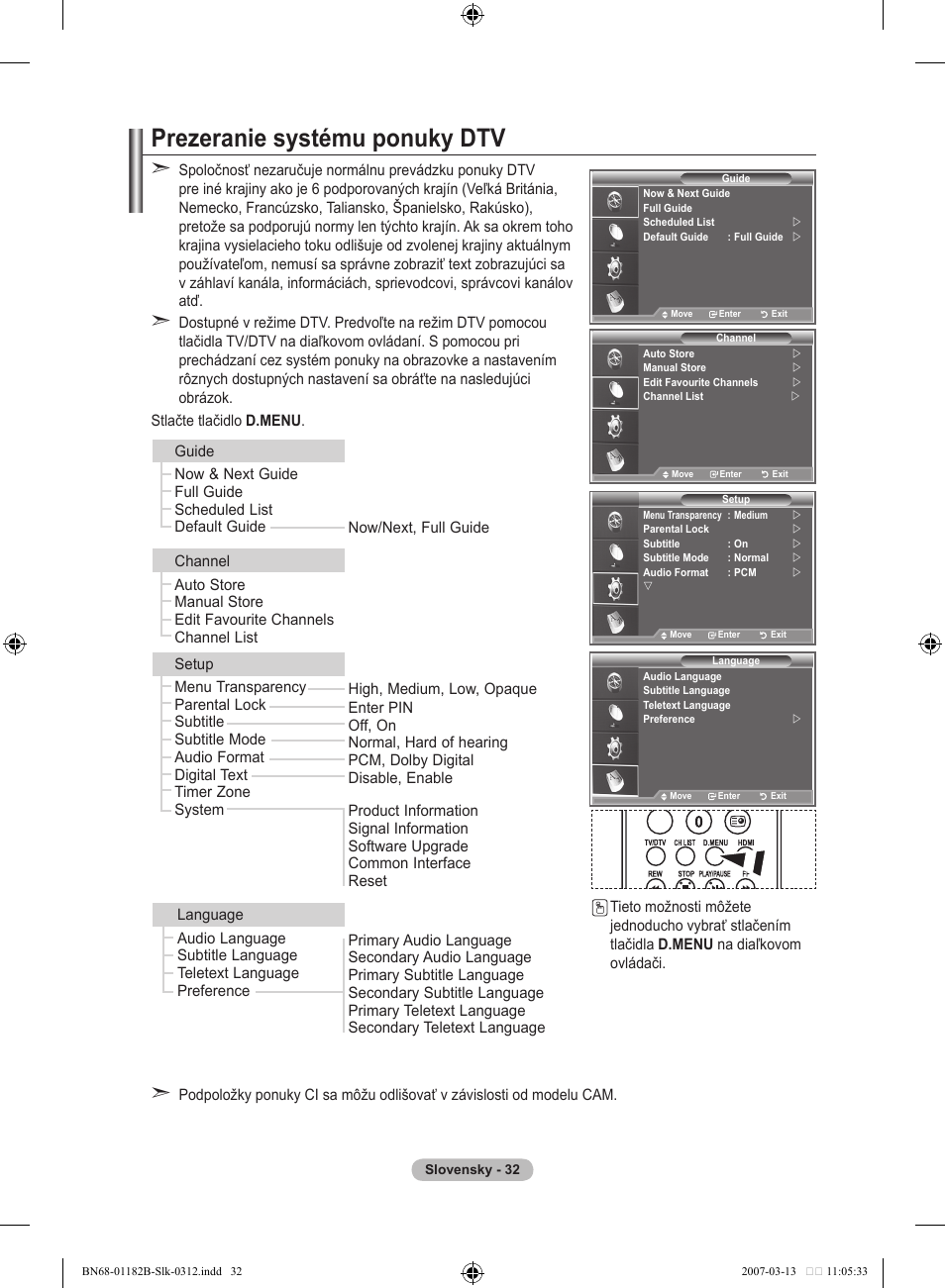 Prezeranie systému ponuky dtv | Samsung LE37S86BD User Manual | Page 440 / 524