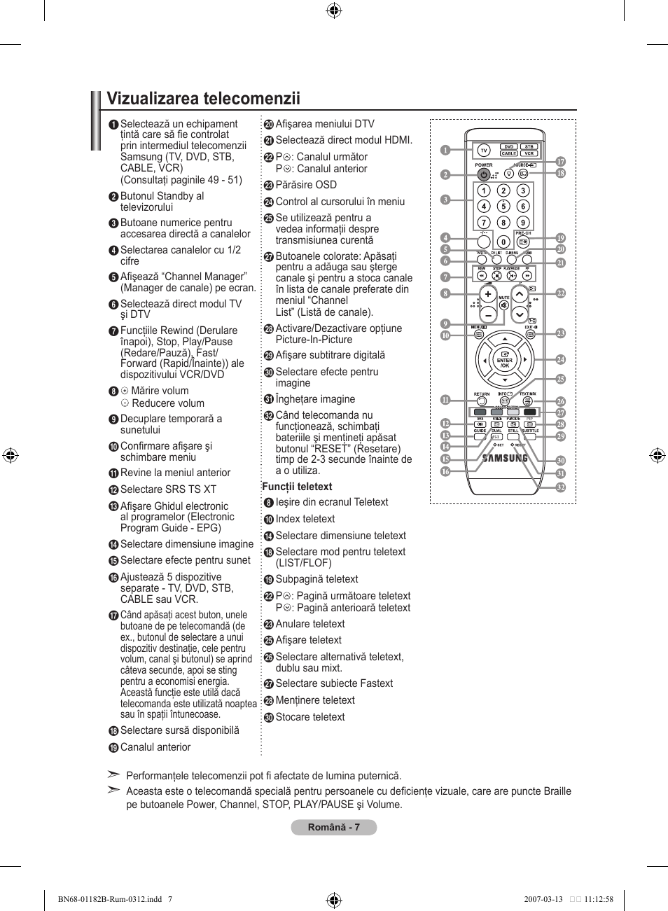 Vizualizarea telecomenzii | Samsung LE37S86BD User Manual | Page 473 / 524