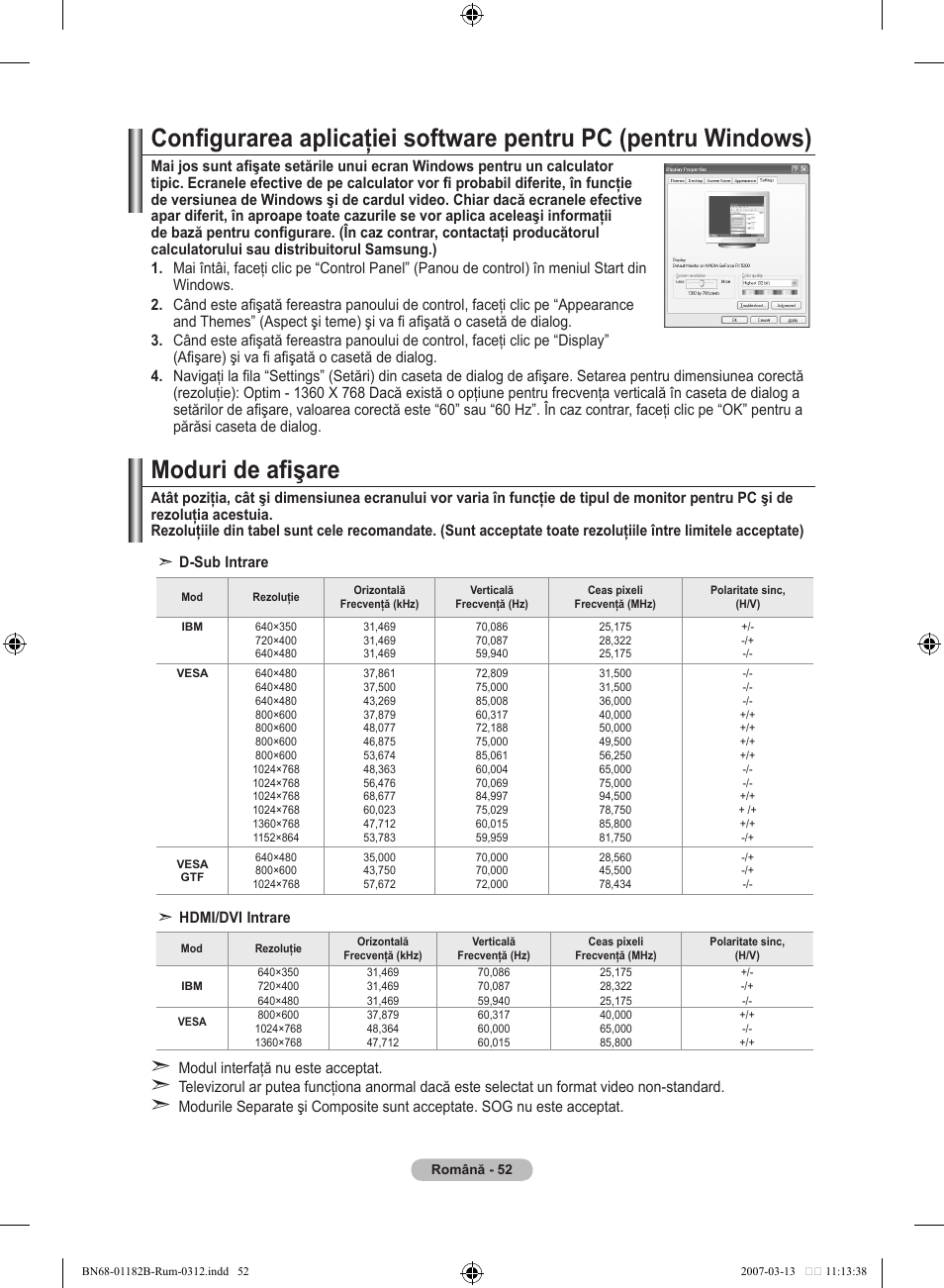 Moduri de afişare | Samsung LE37S86BD User Manual | Page 518 / 524