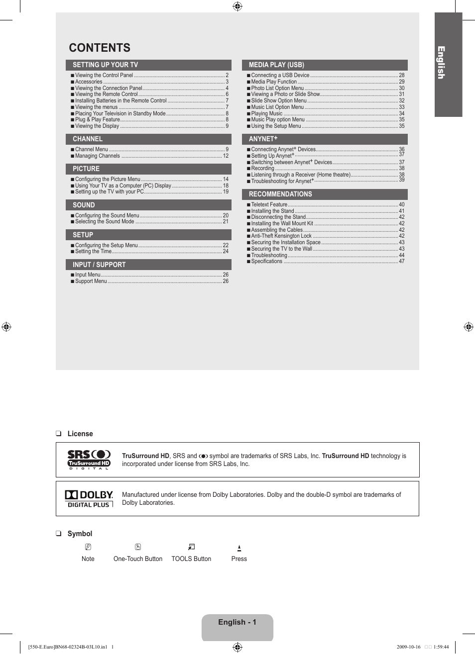Samsung LE37B551A6W User Manual | Page 3 / 502