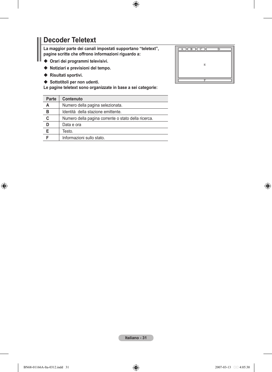 Decoder teletext | Samsung LE32R83B User Manual | Page 217 / 559