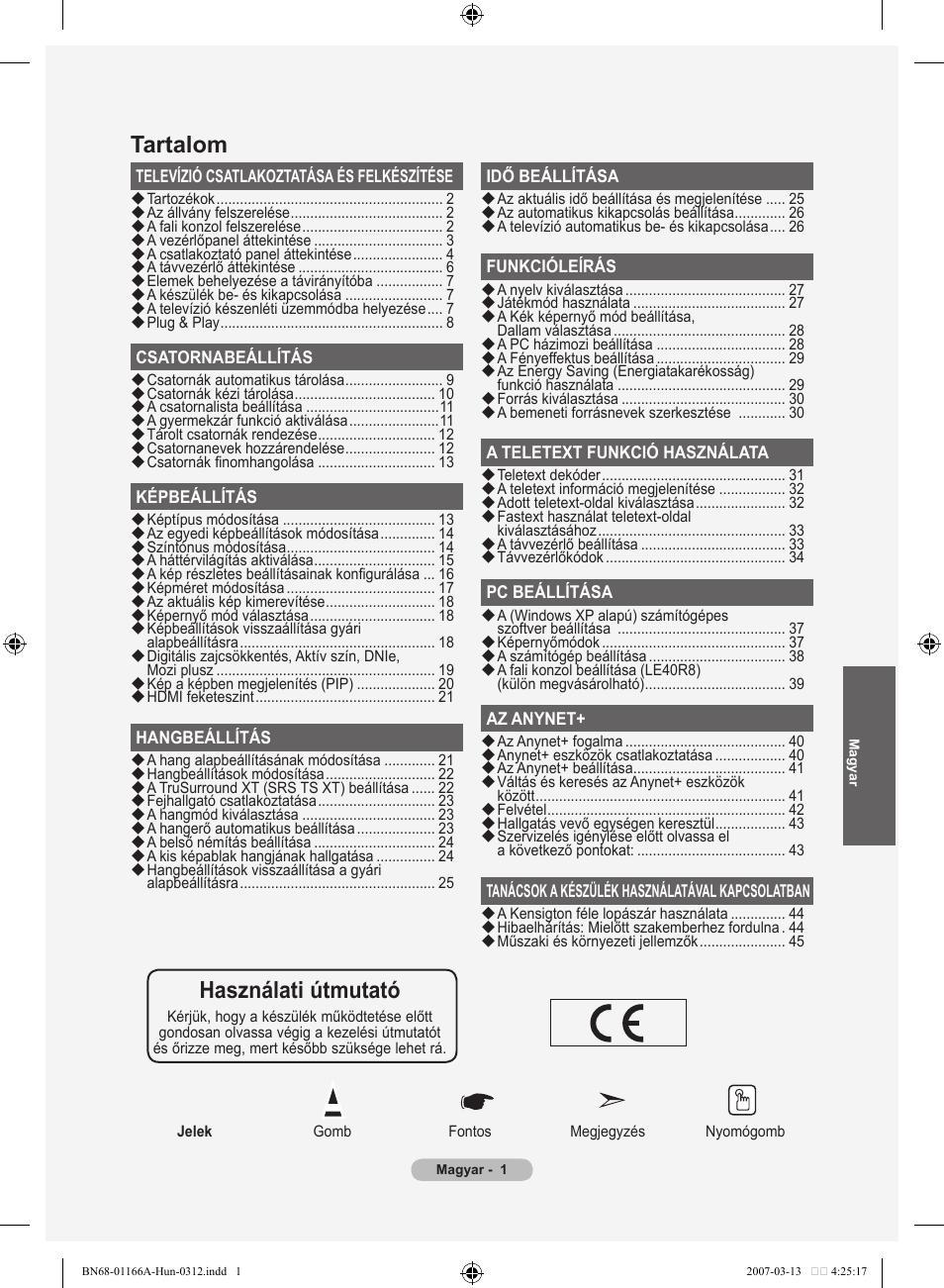 Tartalom, Használati útmutató | Samsung LE32R83B User Manual | Page 327 / 559