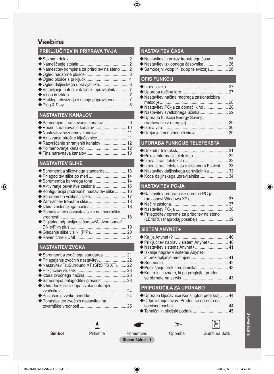 Vsebina | Samsung LE32R83B User Manual | Page 511 / 559