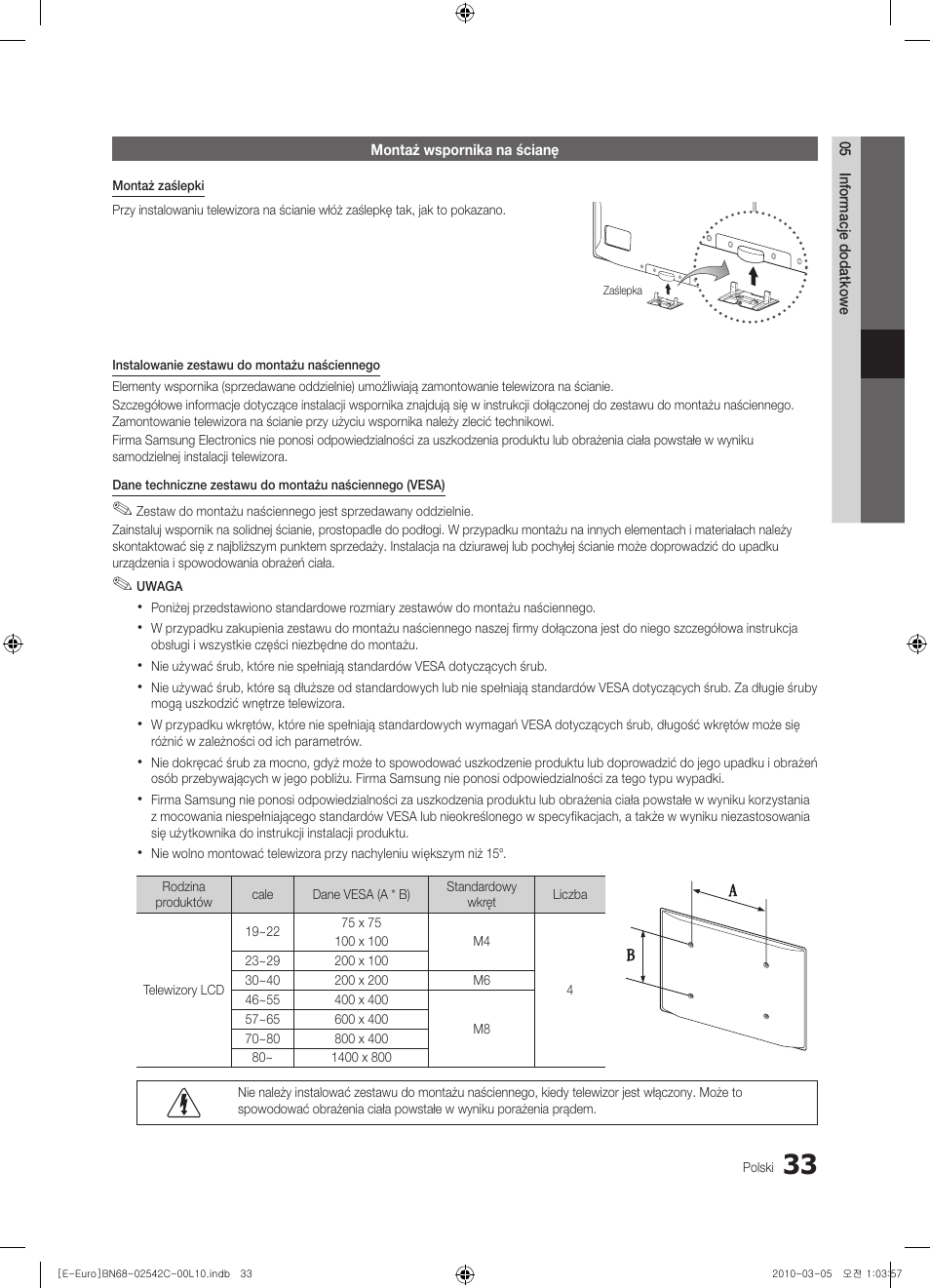 Samsung LE32C530F1W User Manual | Page 109 / 381