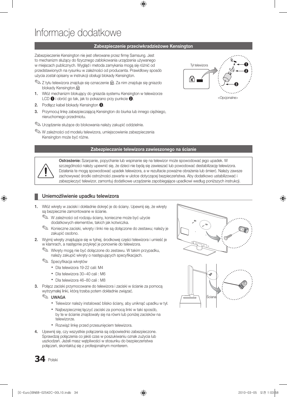 Informacje dodatkowe | Samsung LE32C530F1W User Manual | Page 110 / 381