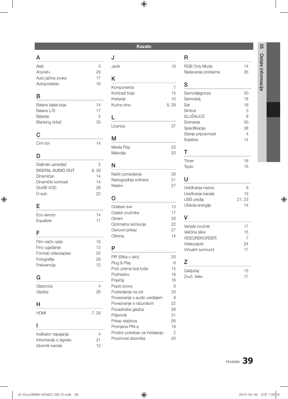 Samsung LE32C530F1W User Manual | Page 229 / 381