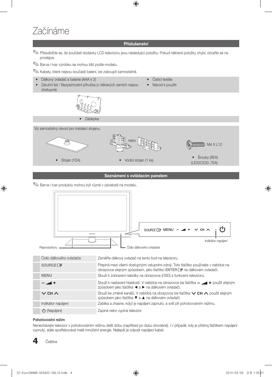 Začínáme | Samsung LE32C530F1W User Manual | Page 232 / 381