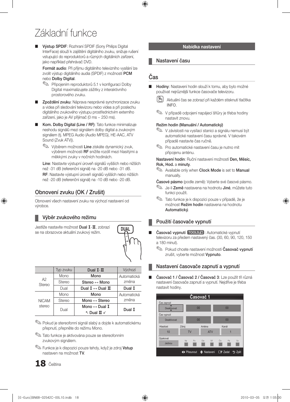 Základní funkce, Obnovení zvuku (ok / zrušit) | Samsung LE32C530F1W User Manual | Page 246 / 381