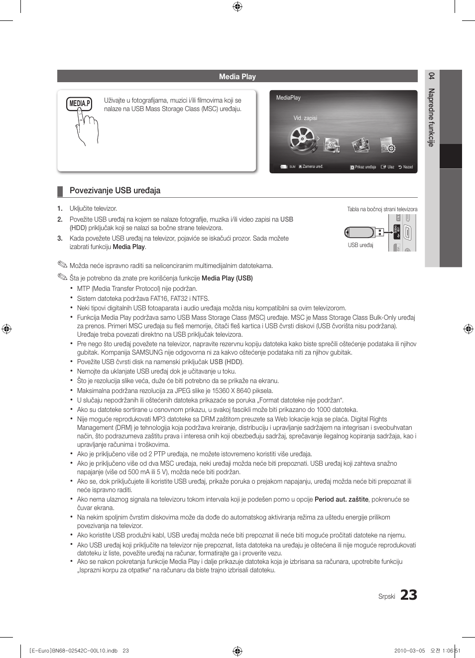 Samsung LE32C530F1W User Manual | Page 365 / 381