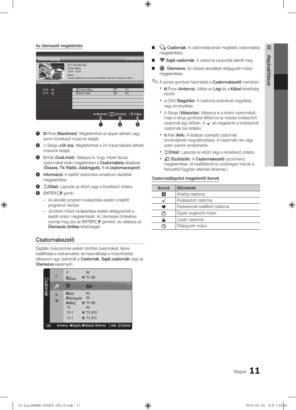 Csatornakezelő, 7air | Samsung LE32C530F1W User Manual | Page 49 / 381