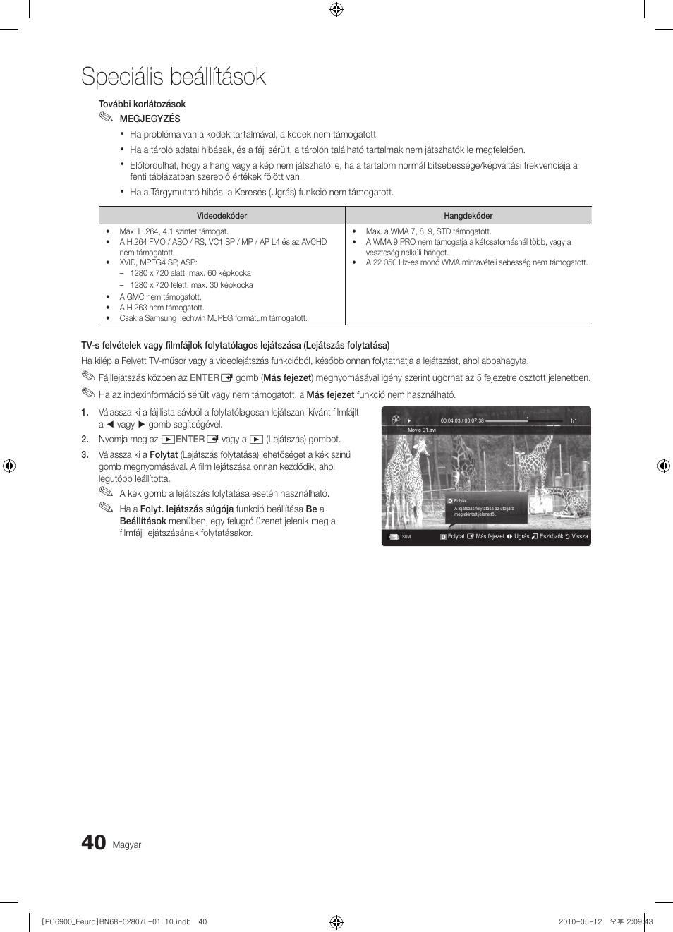 Speciális beállítások | Samsung PS50C6900YW User Manual | Page 102 / 620