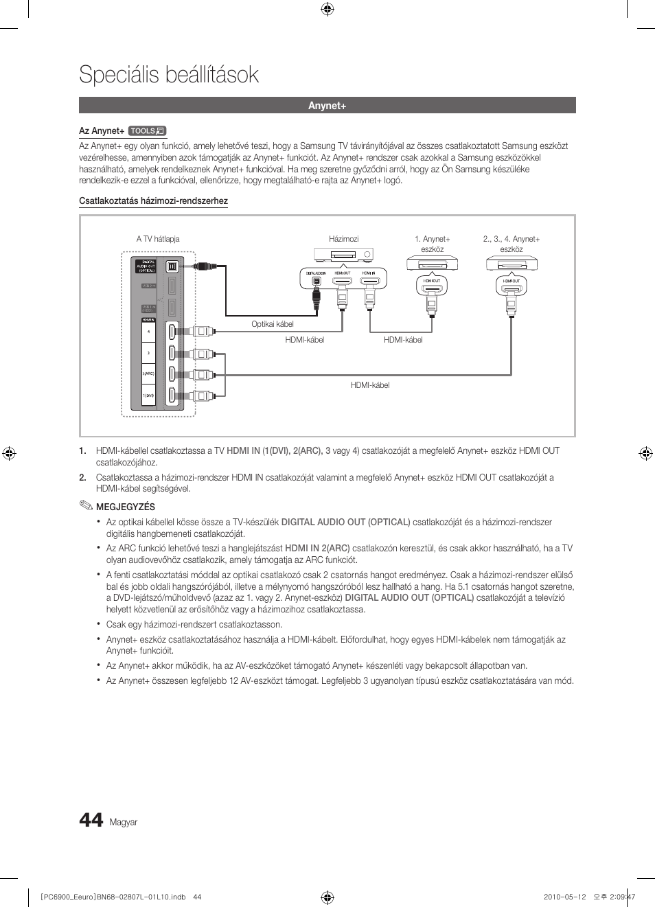 Speciális beállítások | Samsung PS50C6900YW User Manual | Page 106 / 620