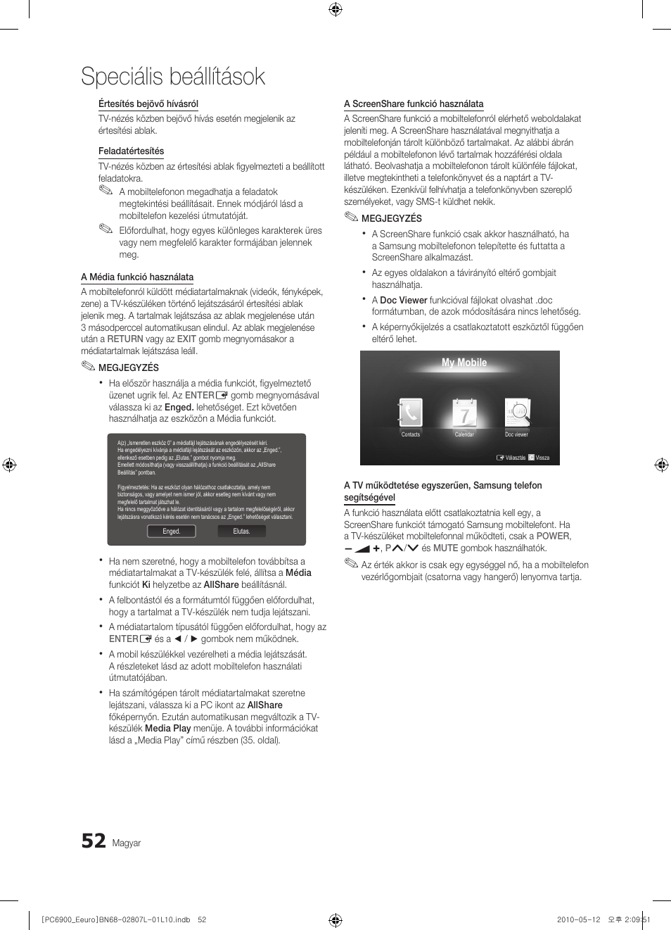 Speciális beállítások | Samsung PS50C6900YW User Manual | Page 114 / 620