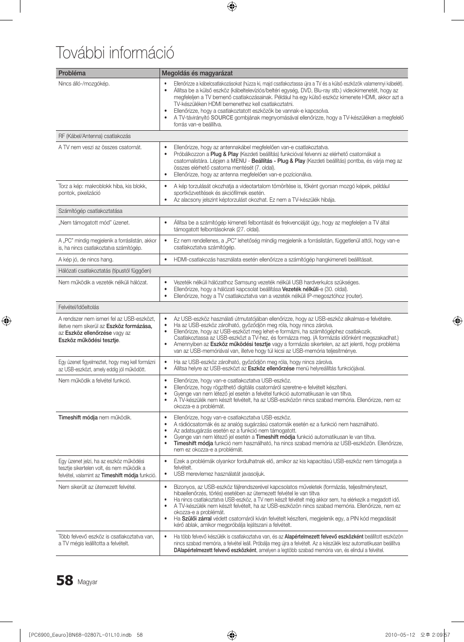 További információ | Samsung PS50C6900YW User Manual | Page 120 / 620