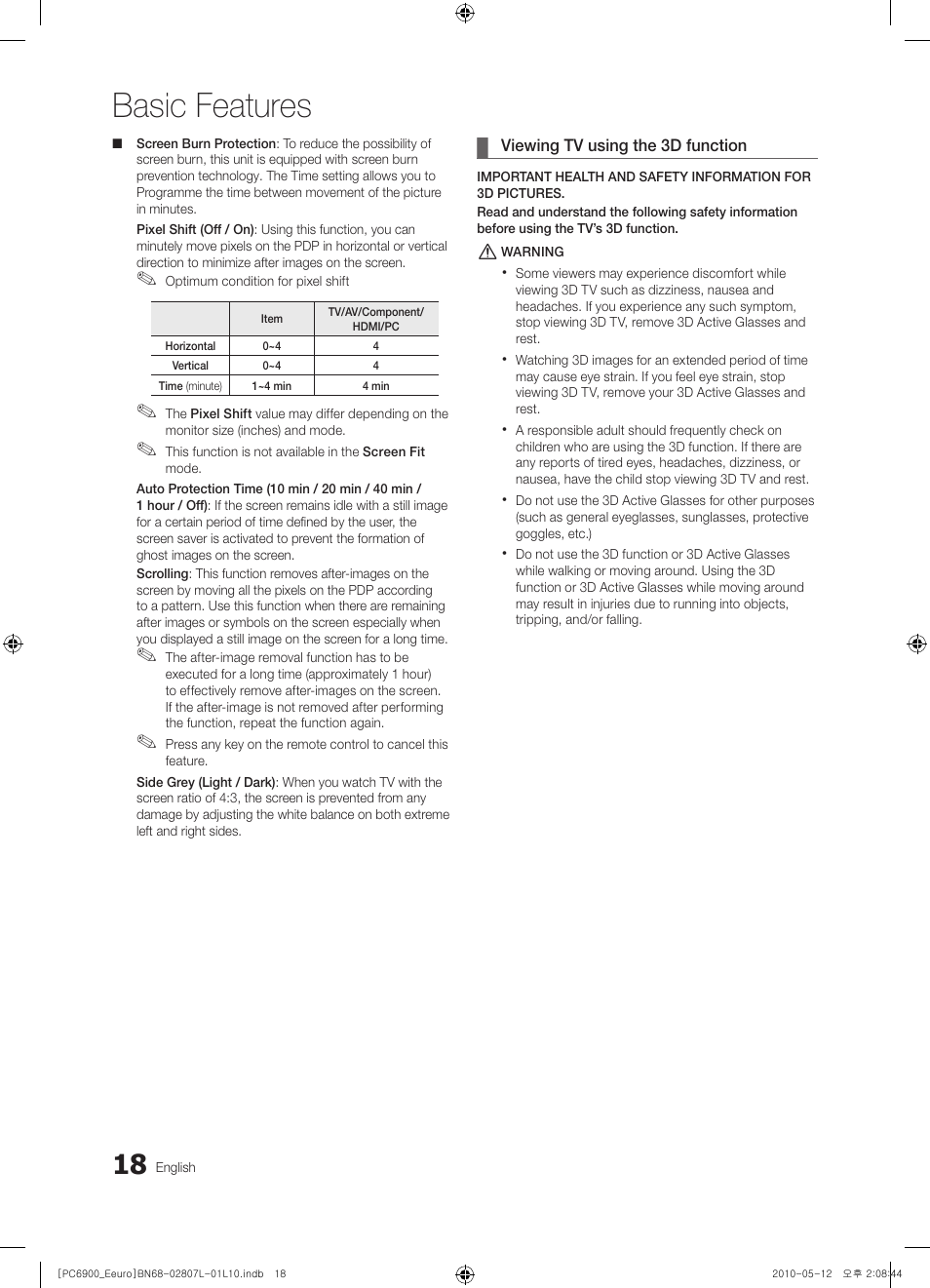 Basic features | Samsung PS50C6900YW User Manual | Page 18 / 620