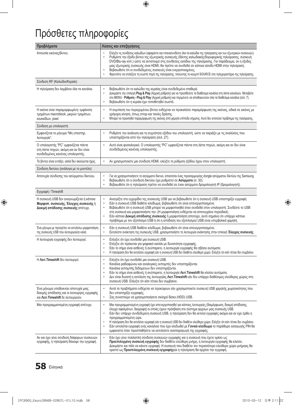 Πρόσθετες πληροφορίες | Samsung PS50C6900YW User Manual | Page 244 / 620