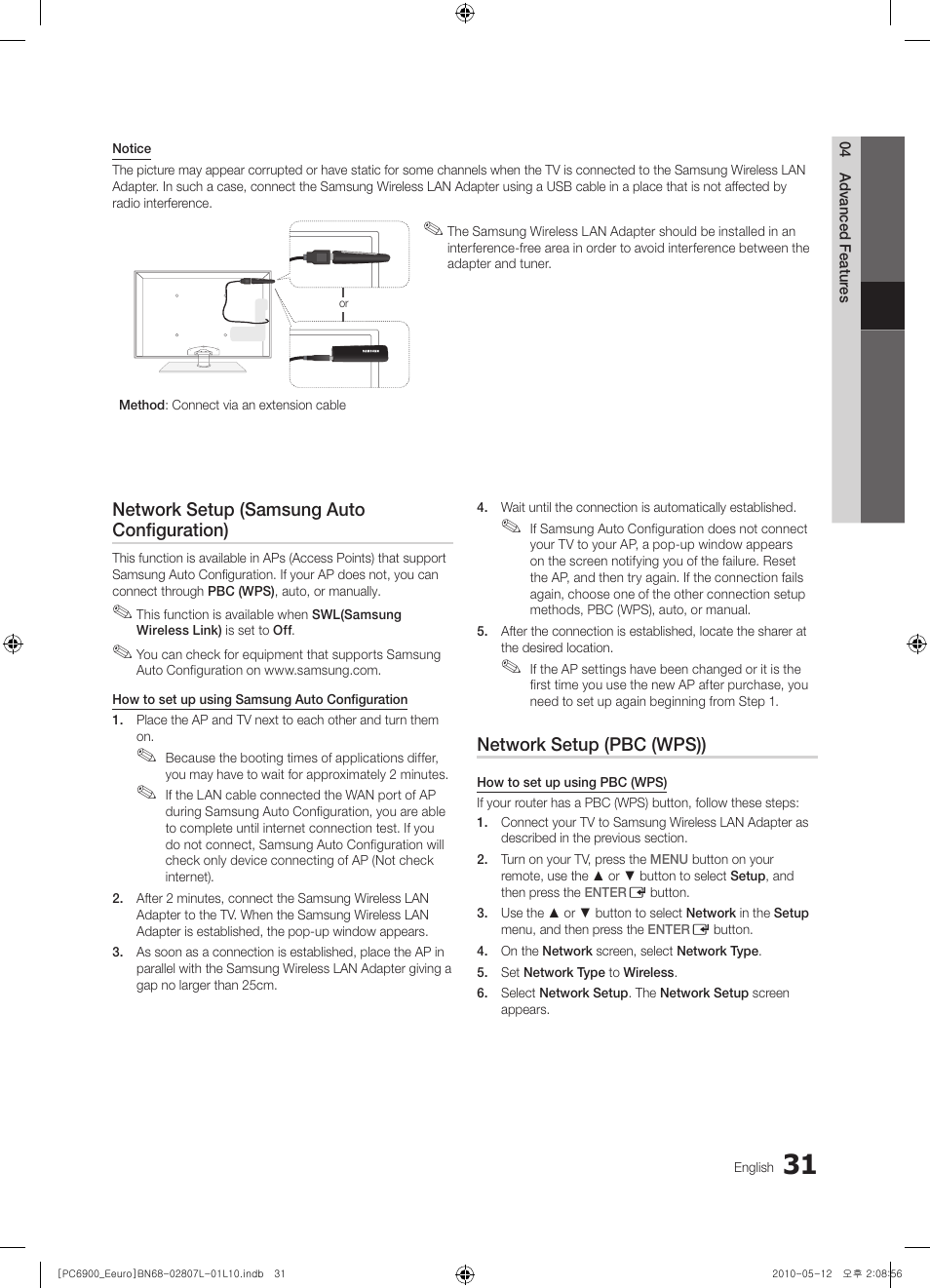Samsung PS50C6900YW User Manual | Page 31 / 620