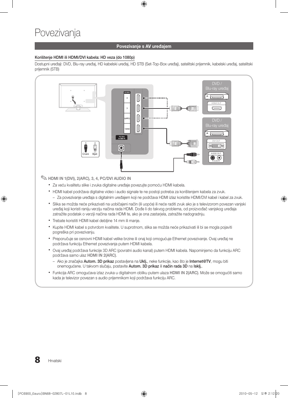 Povezivanja | Samsung PS50C6900YW User Manual | Page 318 / 620