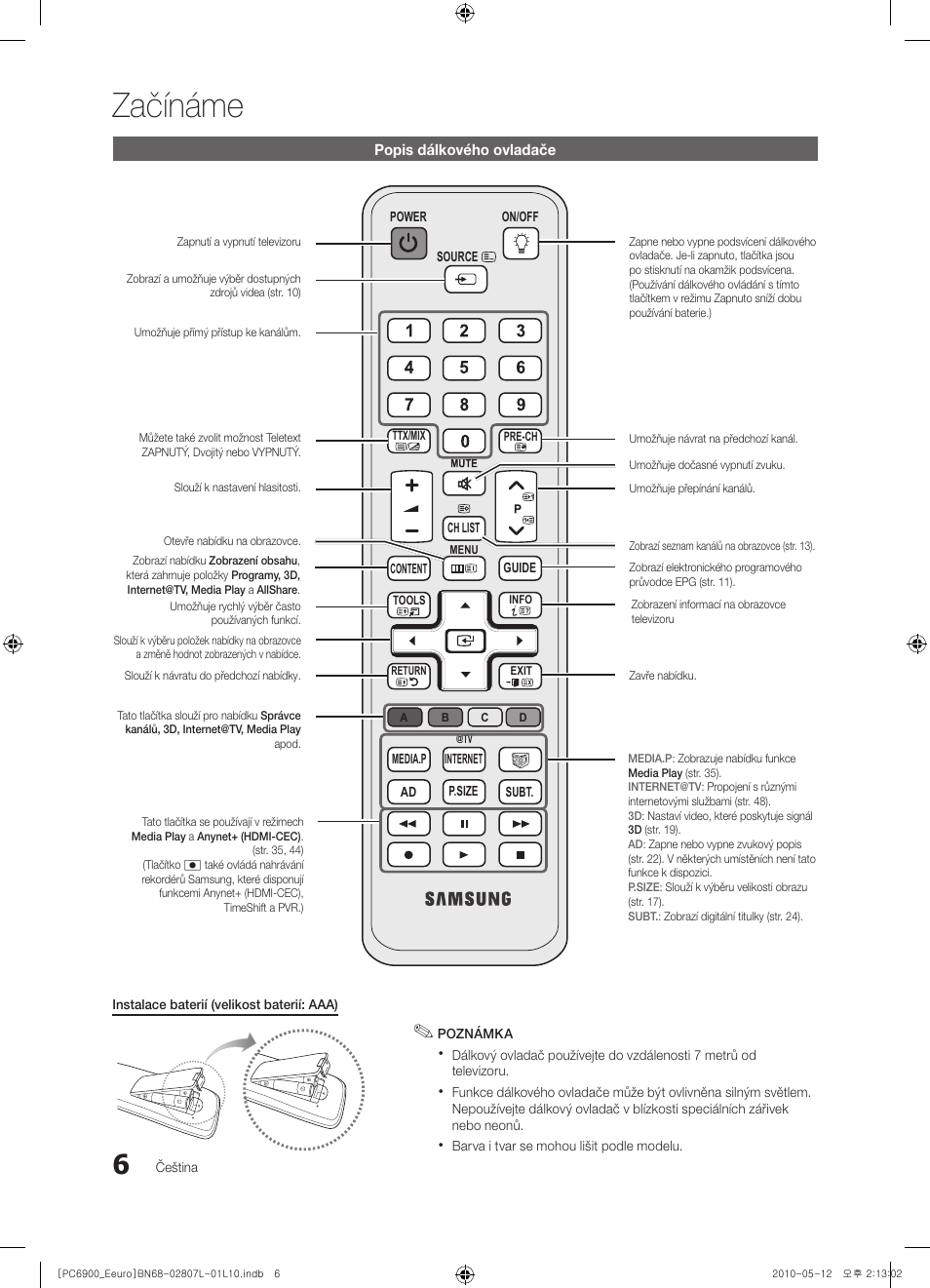 Začínáme | Samsung PS50C6900YW User Manual | Page 378 / 620